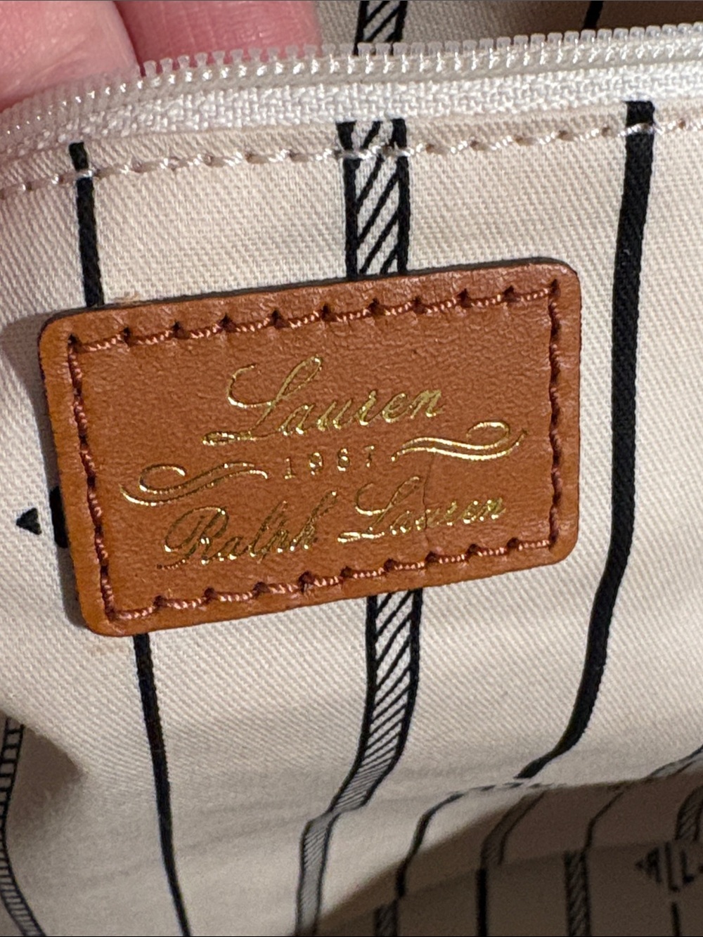 VTG- Lauren Ralph Lauren Caldwell Belting Tote Bag - Picture 15 of 16